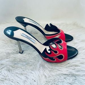 Vintage Prada kitten flame heels